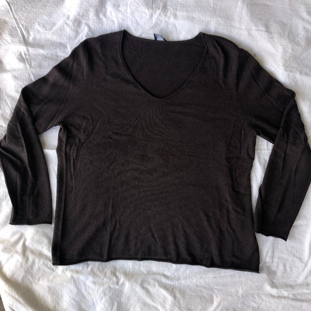 Eileen Fisher Silk + Cashmere V-neck Sweater